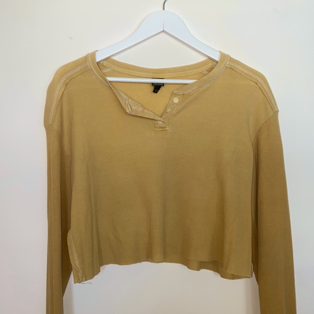 Women’s Wild Fable Mustard Yellow Cropped LS Thermal